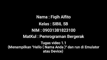 01.1 Your first Android app - Codelab | Fiqih Alfito _ 09031381823100 _ SIBIL 5B _ Pertemuan #2