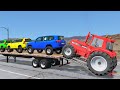 Flatbed Truck Mcqueen | Transportation with Truck - Pothole vs Car #18 - BeamNG.Drive