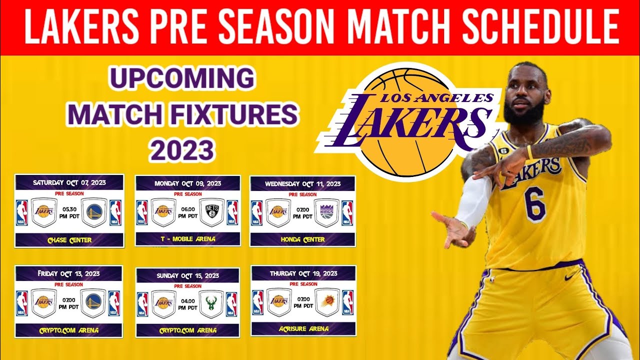 LA Lakers Pre Season Fixtures 2023 ¦ Lakers NBA Schedule Today