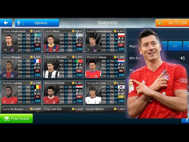 DREAM LEAGUE SOCCER 2019.ONE CLICK DEVELOPMENT PLAYER.UNLOCKED ALL TRANSFERS WITH LEGENDARY PLAYERS class=