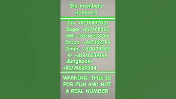 Bts Members Phone Numbers Fake Edition 