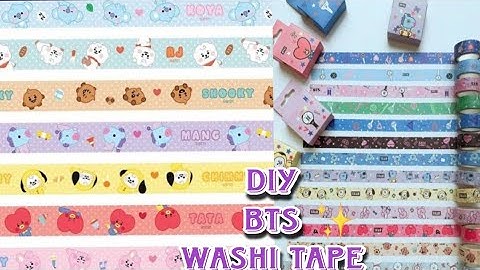 how to make BTS💜 washi tape at home/diy BTS theme washi tape✨#bts #journalsupplies #diybts