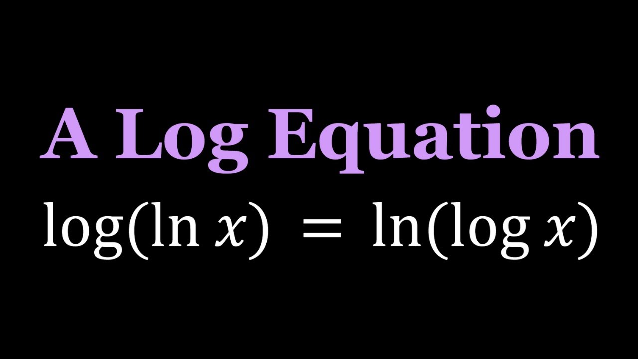 Solving Log lnx ln logx YouTube solving-log-lnx-ln-logx-youtube