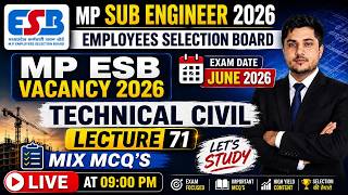MP Sub Engineer  2026 | Technical Civil Mix Questions |  by Arvind Sir