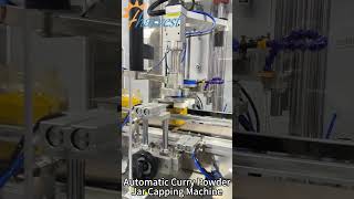 Automatic curry powder capping machine, single-head plastic powder bottle capper machine #factory