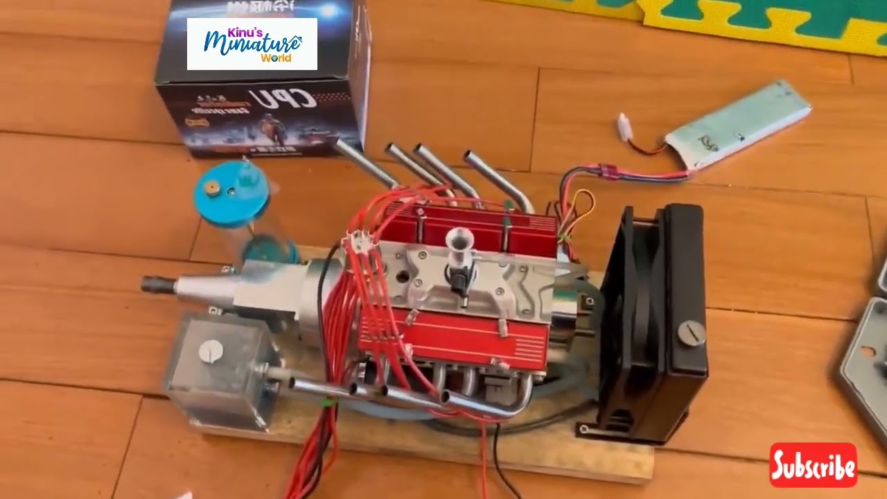 Miniature V8 RC Car Double-cylinder Four-stroke Evaporative Gasoline Internal Pump Engine 25