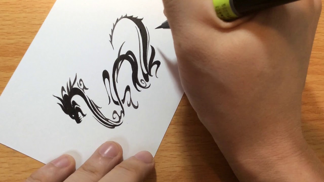メイキング トライバルドラゴンの描き方 Youtube メイキング トライバルドラゴンの描き方 Youtube