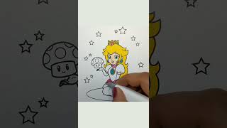 Princess Peach and Mushroom Coloring #painting #princess #supermario #enjoykids