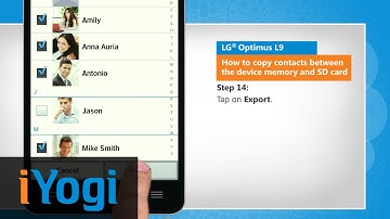 How to copy contacts between the device memory and SD card in LG® Optimus L9 :Tutorial