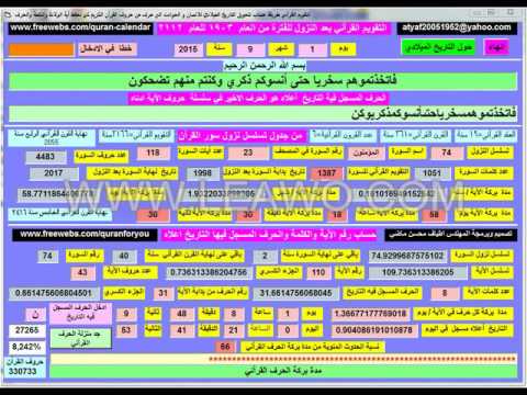 روزنامة التقويم القرآني لعام 2015