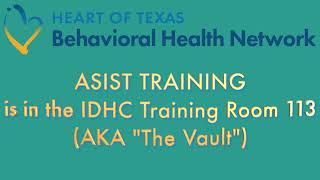 ASIST Suicide Prevention Training; directions for staff to the room where the training is being held