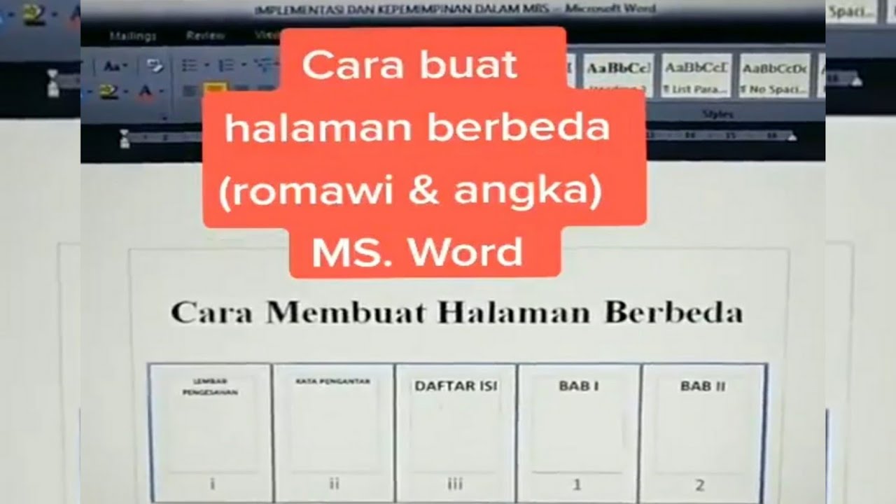 Cara Membuat Halaman Yang Berbeda Menggunakan Romawi Dan Angka