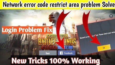 PUBG MOBILE LITE Login Problem Solve || pubg lite login problem network error code restrict area