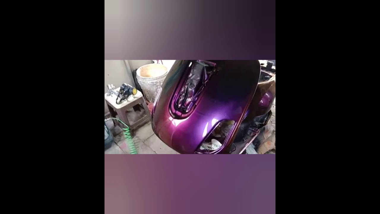 Vespa Kece Gunakan Cat Special Colour Ld 218 Bunglon Fuchsia Fire Leander Vespa Matic Modif Youtube