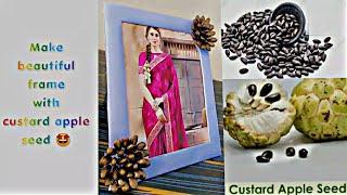 How to make frame with Custard apple Seed | Easy Craft🤞🏻💫 How To Make Adorable Appleseed Crafts