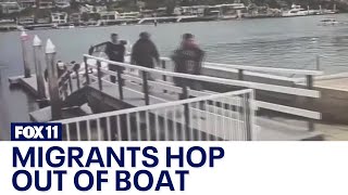 Possible migrants hop out of boat at Newport Harbor