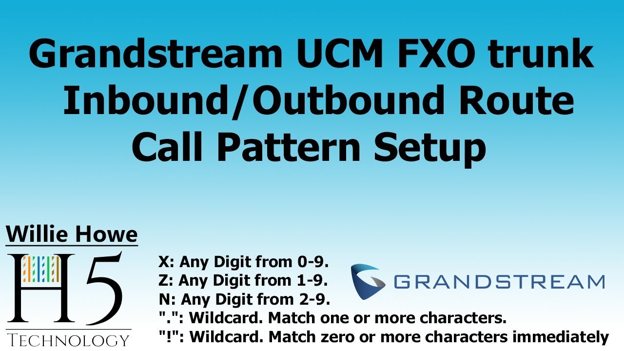 Grandstream UCM Trunks Routes Call Patterns YouTube