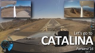 Approach and landing at Airport in the Sky Catalina island with a Cessna (Farwest'16)