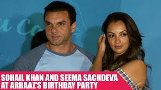 Sohail Khan And Wife Seema Sachdeva At Arbaaz Khan's Birthday Party Sohail Khan And Wife Seema Sachdeva At Arbaaz Khan's Birthday Party