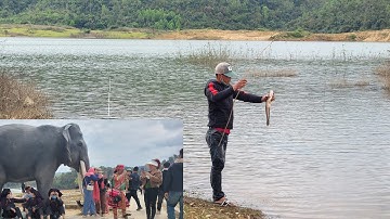 Cần cắm lên được cá lóc bự nướng cá ăn uống bia ở bờ hồ | tham quan chợ tình hồ Krông Pắk thượng