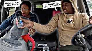 DUMPING MY PREGNANT WIFE SP!T BOTTLE ALL OVER HER! “SAVAGE PRANK”