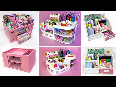 Cardboard Crafts // How to make a Desk Organizer for Stationery