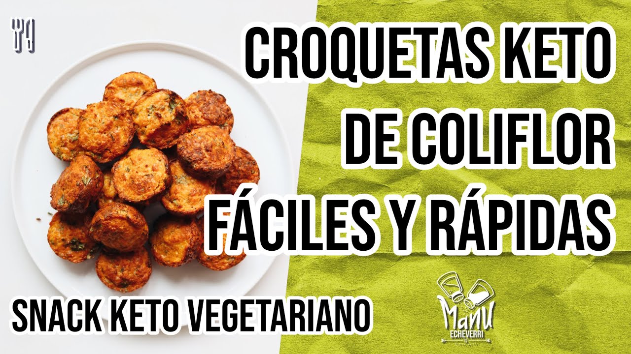 🥟 CROQUETAS KETO DE COLIFLOR Y QUESO SNACK FÁCIL KETO CAULIFLOWER
