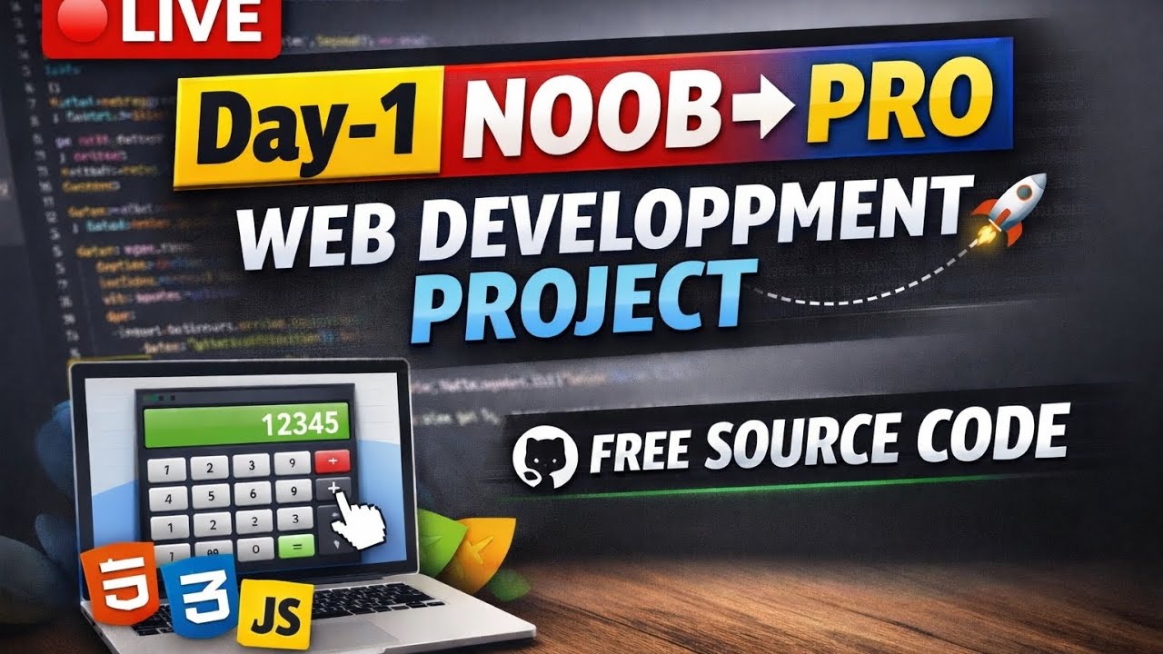 🔴 LIVE | Day-1 Noob → Pro Web Development Project 🚀 | Source Code - YouTube