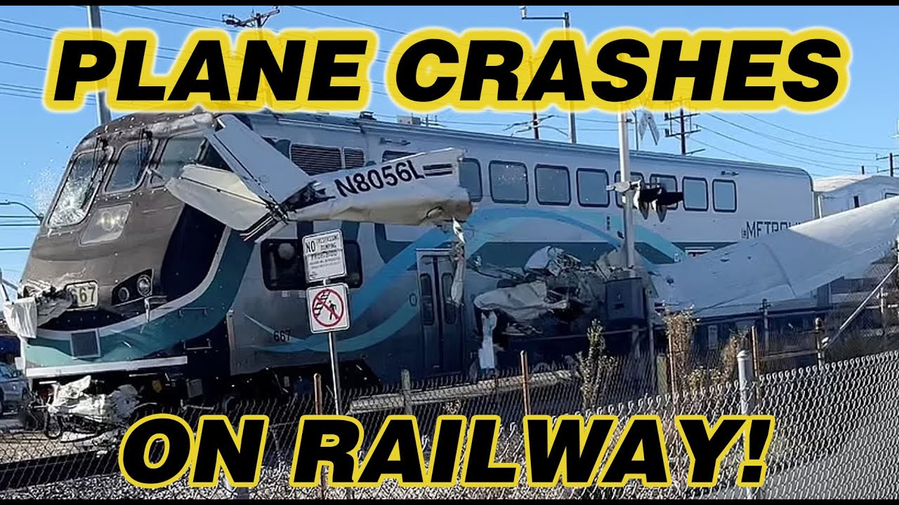 Pilot CRASHES his Light Aircraft on to a RAILWAY TRACK after engine ...