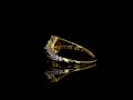 18K Gold Bypass Diamond Cluster Ring - Contemporary Cross-Over Design #diamond #ring #jewelry #gold
