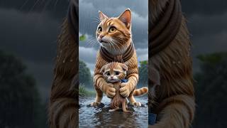A Mother Cat’s Love in the Rain | Heartwarming Survival Story for Kids.#KidsStory #CatStory