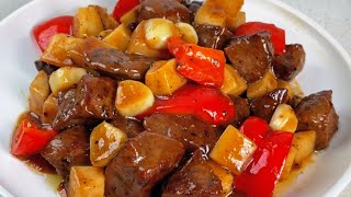 Beef with King Oyster Mushrooms Stir Fry | Tinder And Juicy Beef | Black Pepper Beef Recipe
