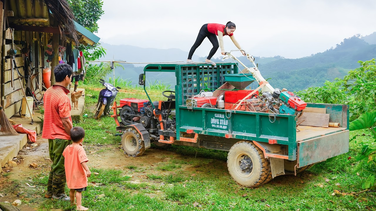 Using a Truck to Transport a Diesel Tractor to Highland Villagers | Farm Animal Care