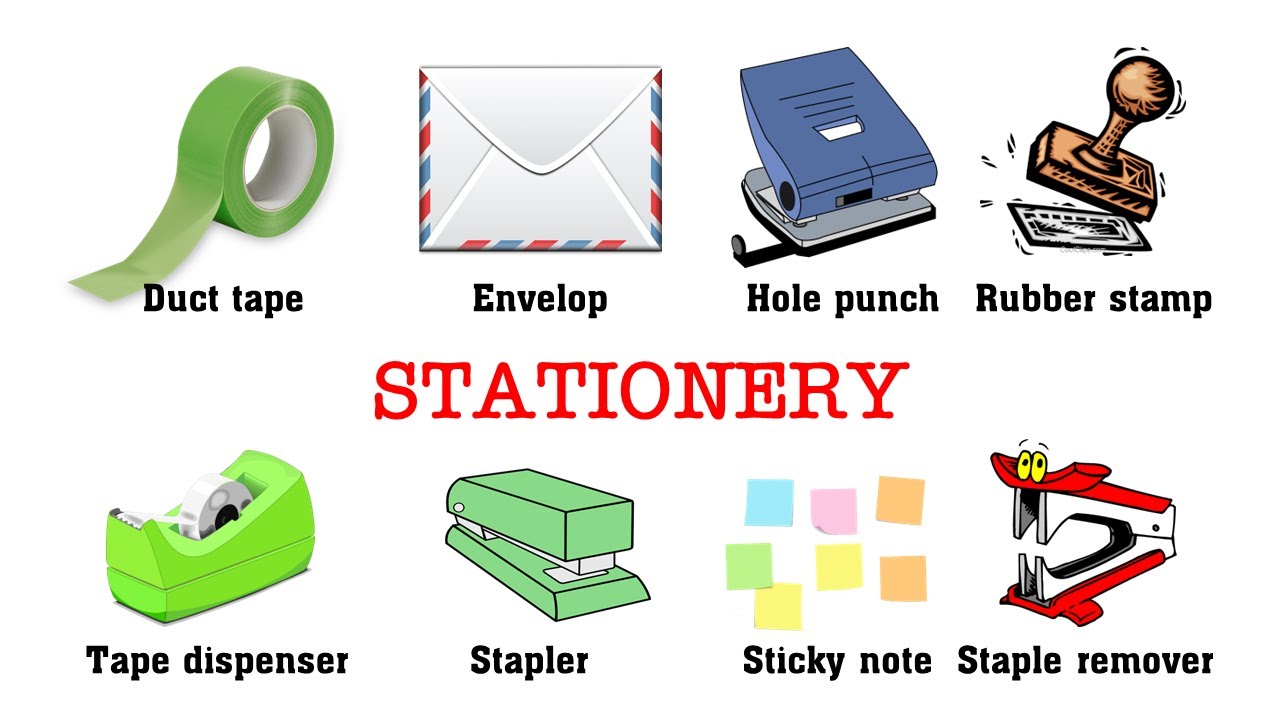 Learn English Vocabulary #33, Stationery and Office Supplies