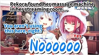 【En/JP sub】Pekora found Marine's "massage device" in her streaming room