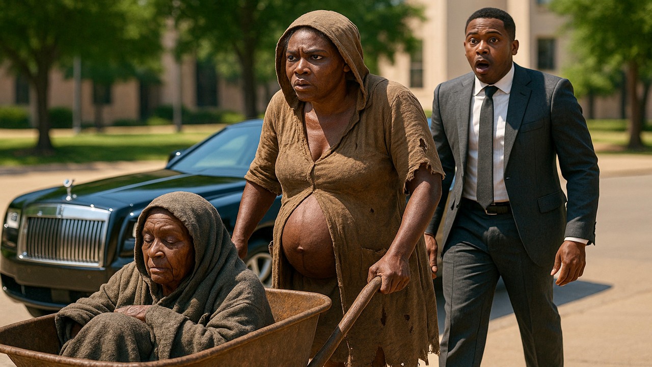 A Homeless Pregnant Wheelbarrow Pusher Helps Lost Old Woman Unaware She Was A Billionaire's Mother