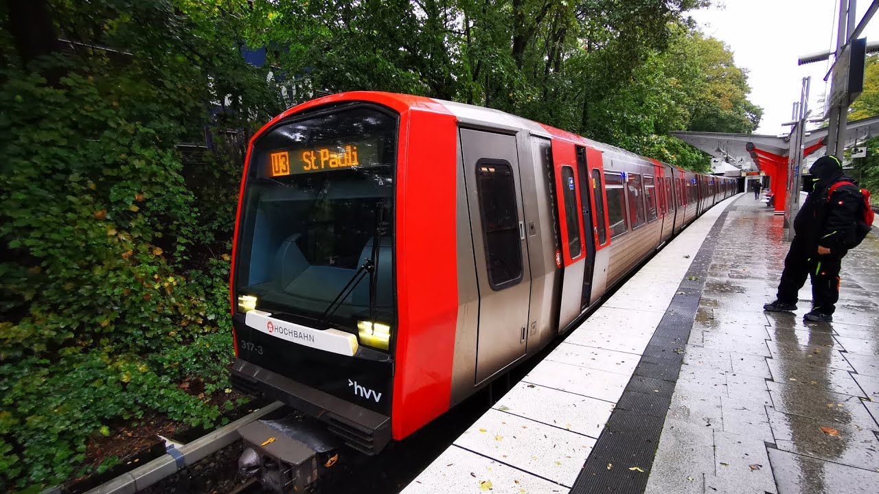 U-Bahn Hamburg Mitfahrt im DT5 von Jungfernstieg bis Borgweg auf der U3