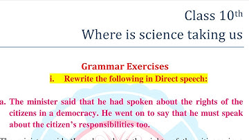 Class 10th english lesson 2 where is science taking us Grammar Exercise