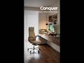 Conquer Chair Series,upholstered in top-grain leather throughtout #deskchair #officechair #chair