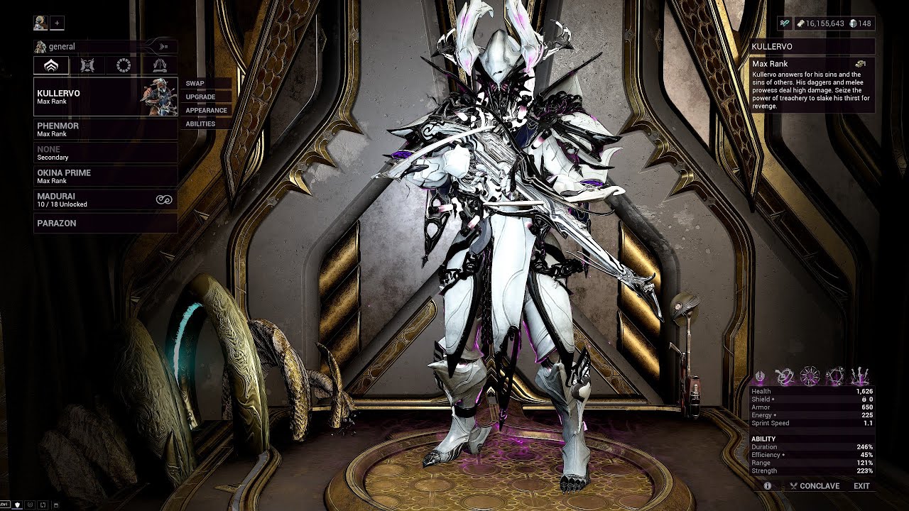 Warframe The Old Peace - Solo Steel Path (Level 200) Kullervo + Okina Prime & Epitaph