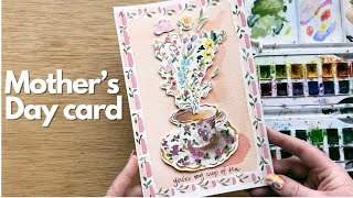 Watercolor collage card - perfect for Mother’s Day