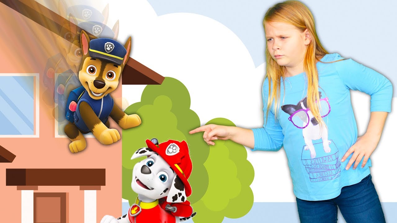 Paw Patrol Chase and Marshall play Play Hide n seek with the Assistant ...