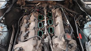 Jaguar X350 XJ6 Inlet manifold removal guide for spark plugs, coil packs and top radiator hose Jaguar X Type 3 0 Sparkplug Coil Injector Replacement Removal Manifold Removal