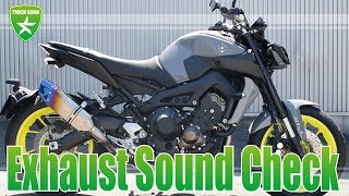 YAMAHA MT-09 トリックスター製 政府認証フルエキゾーストマフラー IKAZUCHI サウンドチェック映像｜TRICK STAR製品紹介