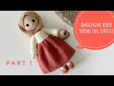 Amigurumi Sahra Bebek🧡1/5 Eng Subtitle(arm,leg,kol,bacak) Amigurumitutorial,Amigurumidoll,hijabdoll