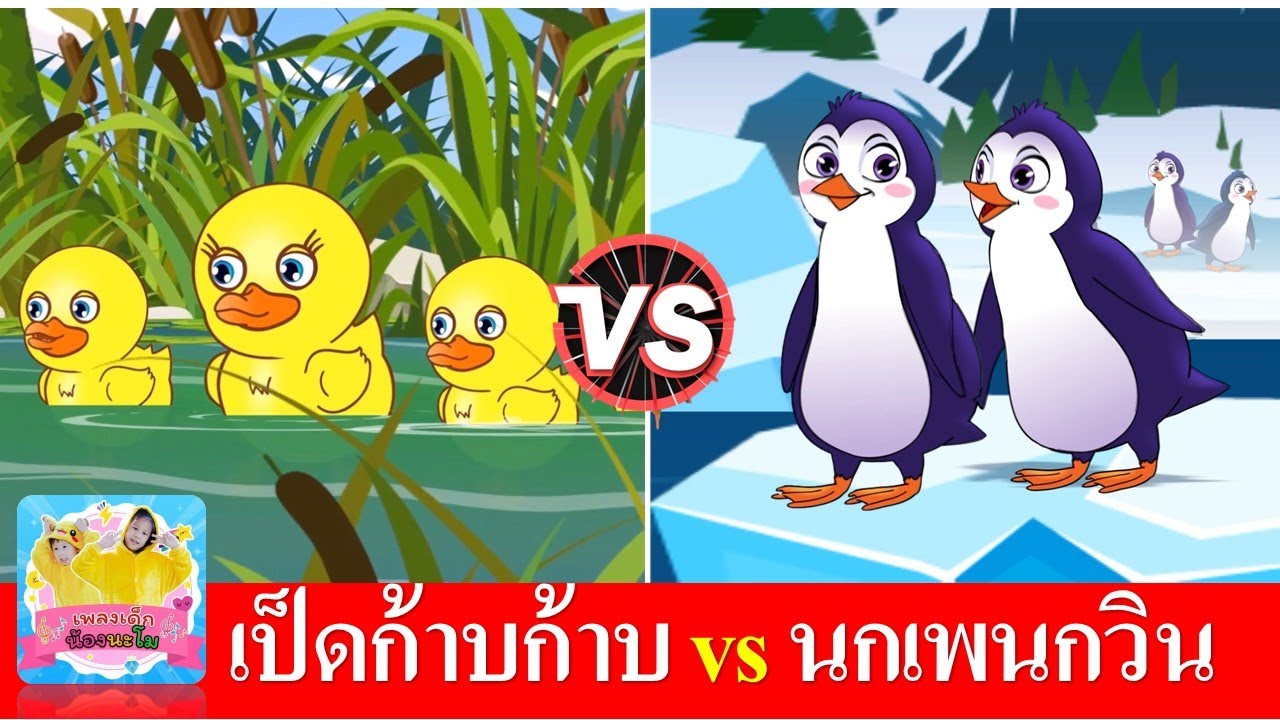 เพลงเด็ก เป็ดก้าบก้าบ vs นกเพนกวิน | เพลงเป็ดอาบน้ำในคลอง | เพลงนกเพนกวิน | เรียนรู้เรื่องสัตว์