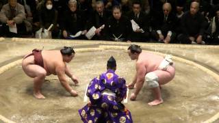 20120119 大相撲初場所　12日目　把瑠都ｖｓ稀勢の里