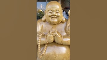 Tượng phật di lặc chúc phúc gỗ cẩm vàng liền khối #đồgỗmỹnghệcaocấp #huânnguyễn #trending