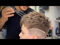 تعليم💈قصة الشعر الاوربية★للاطفال★خطوة بخطوة مصطفى الرسام Barber Tutorial : THE COMB OVER! drop fade