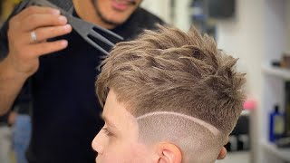 تعليمقصة الشعر الاوربيةللاطفالخطوة بخطوة مصطفى الرسام Barber Tutorial : THE COMB OVER! drop fade